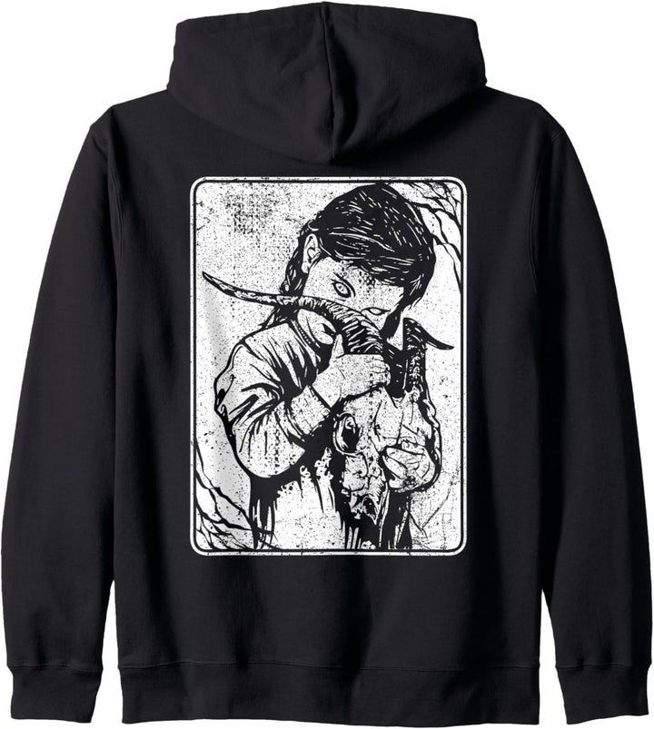 Backprint Satanic Okkult Dark Art Evil 666 Antichrist Goth Kapuzenjacke