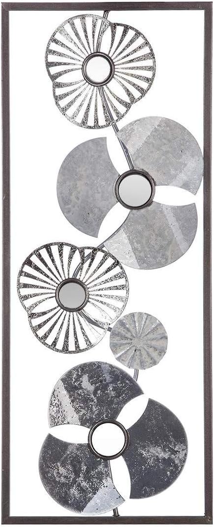 Wanddekoration Blume - Metall - Silber 25 × 61 cm - Mehrfarbig - Atmosphera créateur d'intérieur L.