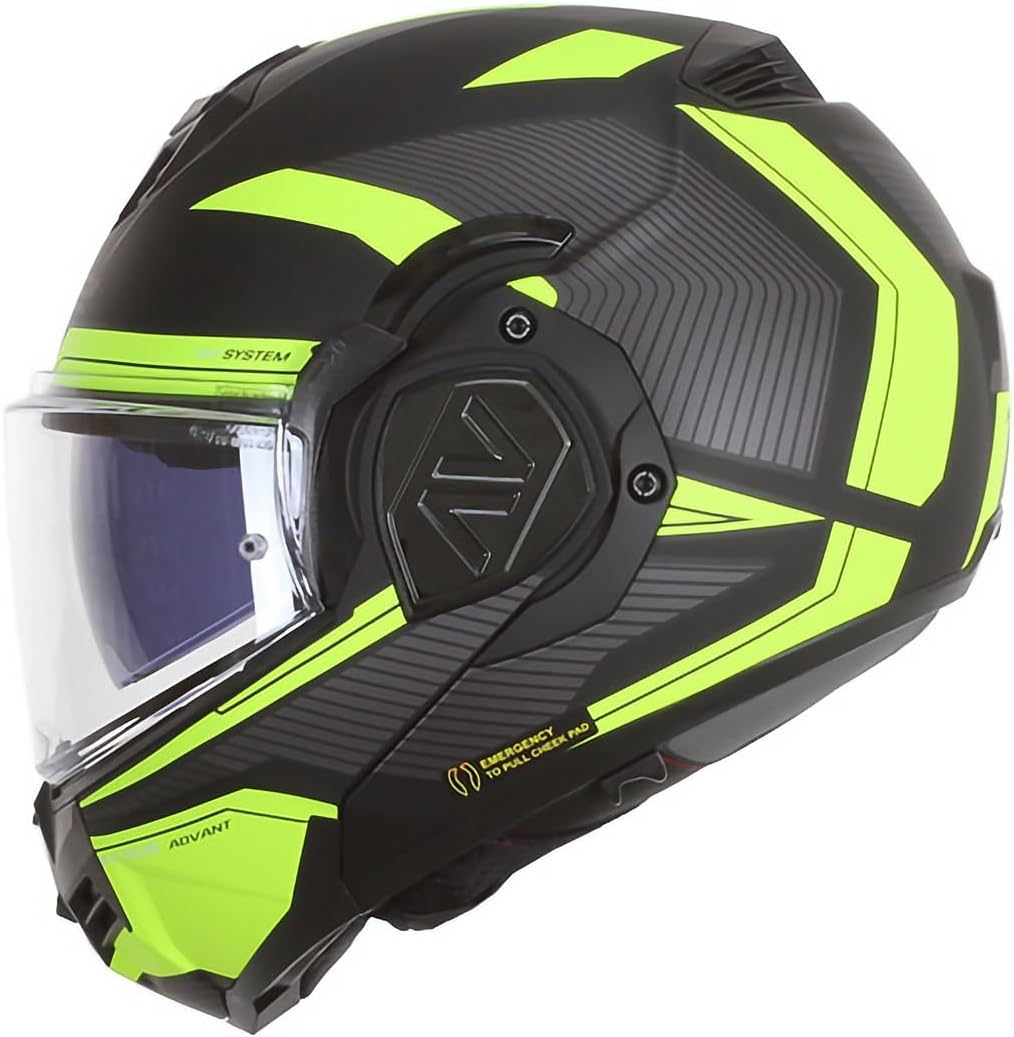 LS2, Klapphelme motorrad ADVANT REVO black H-V yellow, M, M
