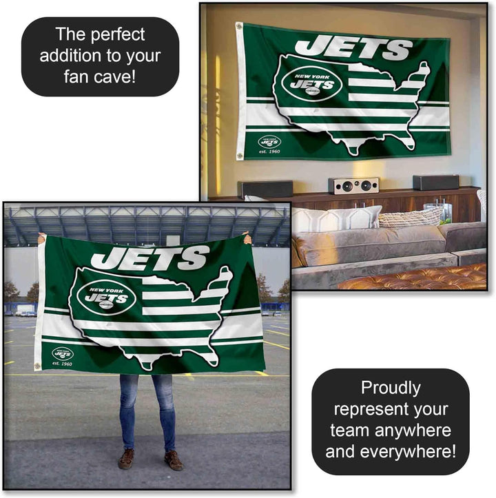 WinCraft New York Jets Nation USA American Country 3x5 Flag