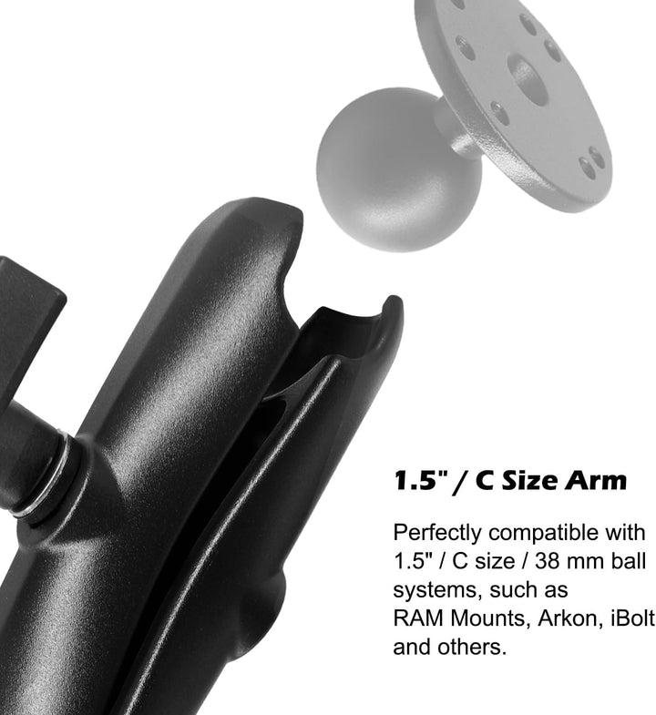 Aluminium 5,9 Zoll (150 mm) kurzer Doppel-Sockel-Arm, kompatibel mit RAM Mounts C-Grösse / 1,5 Zoll
