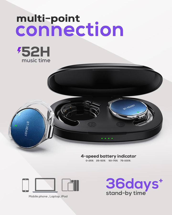 On Ear Bluetooth Kopfhörer 5.4, Open Ear, Kabellos, Bluetooth, Noise Cancelling, Clip-on Sport Wasse
