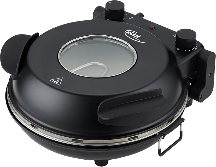 ELTA Pizzaofen Mini Back Ofen - Pizzamaker - Pizza Ofen - 42 cm - extra grosses Sichtfenster mobiler