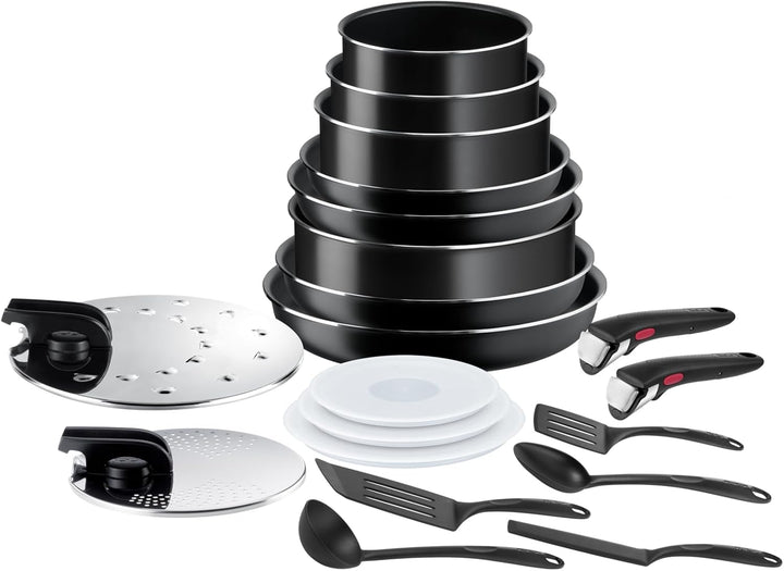Tefal Ingenio Easy ON Töpfe & Pfannen Set, 20-teilig, stapelbar, abnehmbarer Griff, platzsparend, an