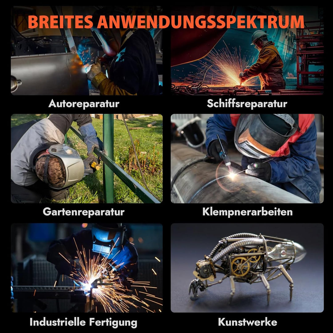 HITBOX Fülldraht Schweissgerät ohne Gas, 200A 230V Fülldraht Schweissgerät 4-in-1 Funktion Gasloses