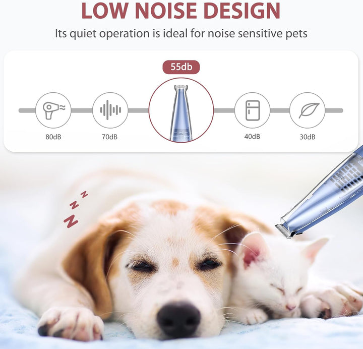 LOFICOPER Hundeschermaschine, Leise Schermaschine Hund Katze mit Saugfunktion, Verbreiterte Klinge,