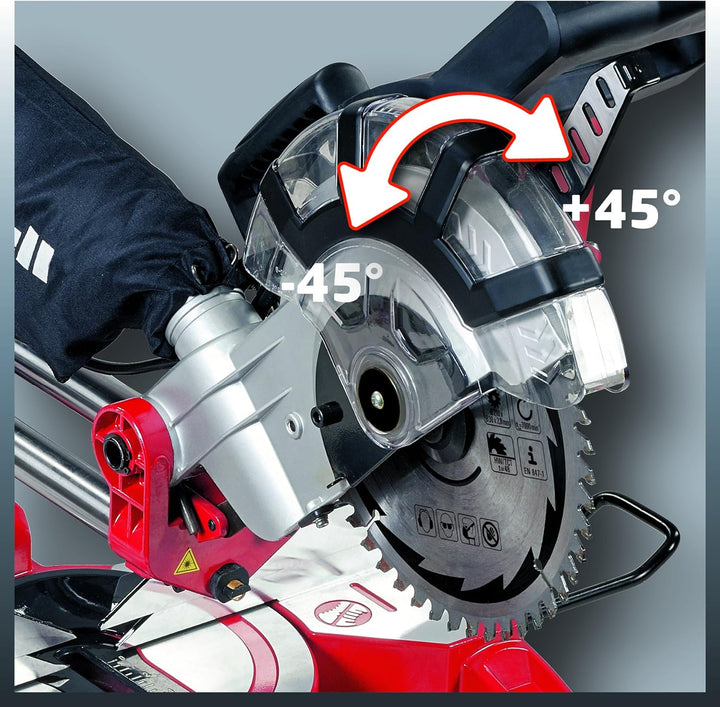 Einhell Zug Kapp Gehrungssäge TC-SM 2131 Dual (1800 W, Sägeblatt Ø 210 mm, Schnittbreite 310 mm, sch