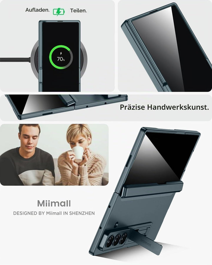 Miimall Kompatibel mit Samsung Galaxy Z Fold 7 Hülle mit Displayschutz Anti-SPY, [Magnetischer Schar