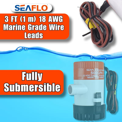 LIGHTEU Seaflo 12v 500 GPH Bilge Pump by Seaflo