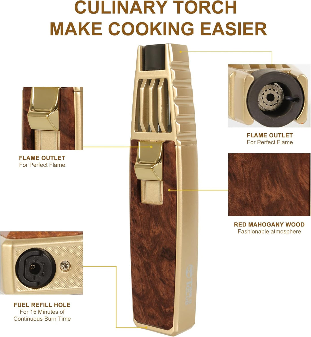 Butan Fackel Feuerzeug, Nachfüllbare Küche Kochen Fackel Windproof Fackel Schlag Fackel zum Backen C