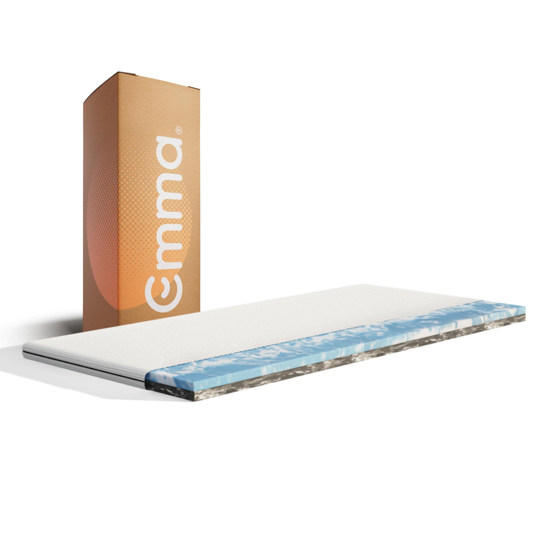 Emma Premium Matratzen Topper, 6cm dick, Wendbarer HRX-Schaum für anpassbaren Komfort, Atmungsaktiv