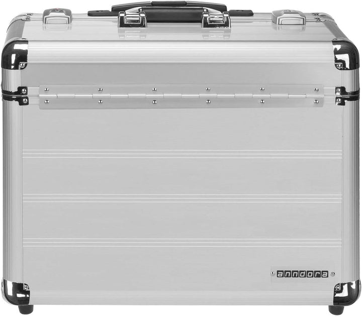 Business Trolley Pilotenkoffer Laptopfach TSA Schlösser Aluminium Oberfläche Silber, Silber