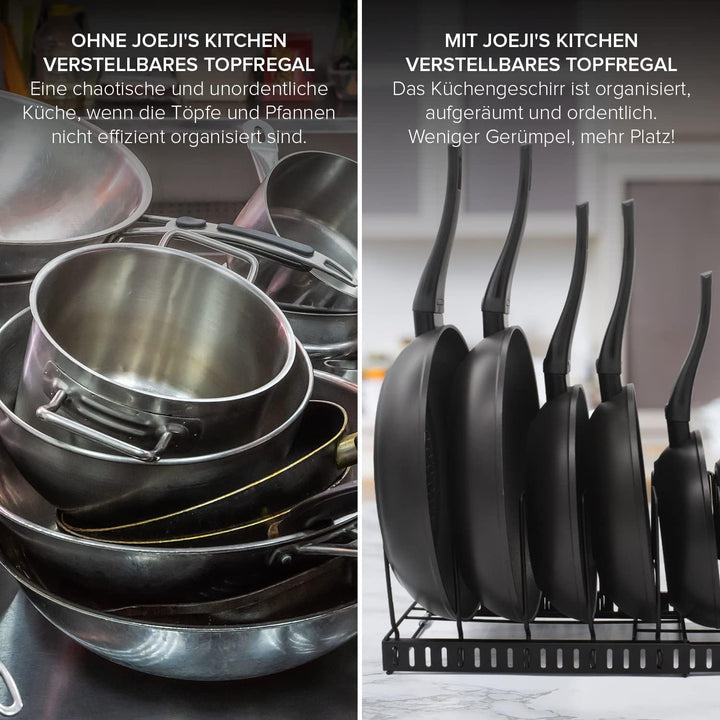 joeji's Kitchen Topfdeckelhalter Pfannenhalter für Schrank Schublade, Deckelhalter Küche, 9 Verstell