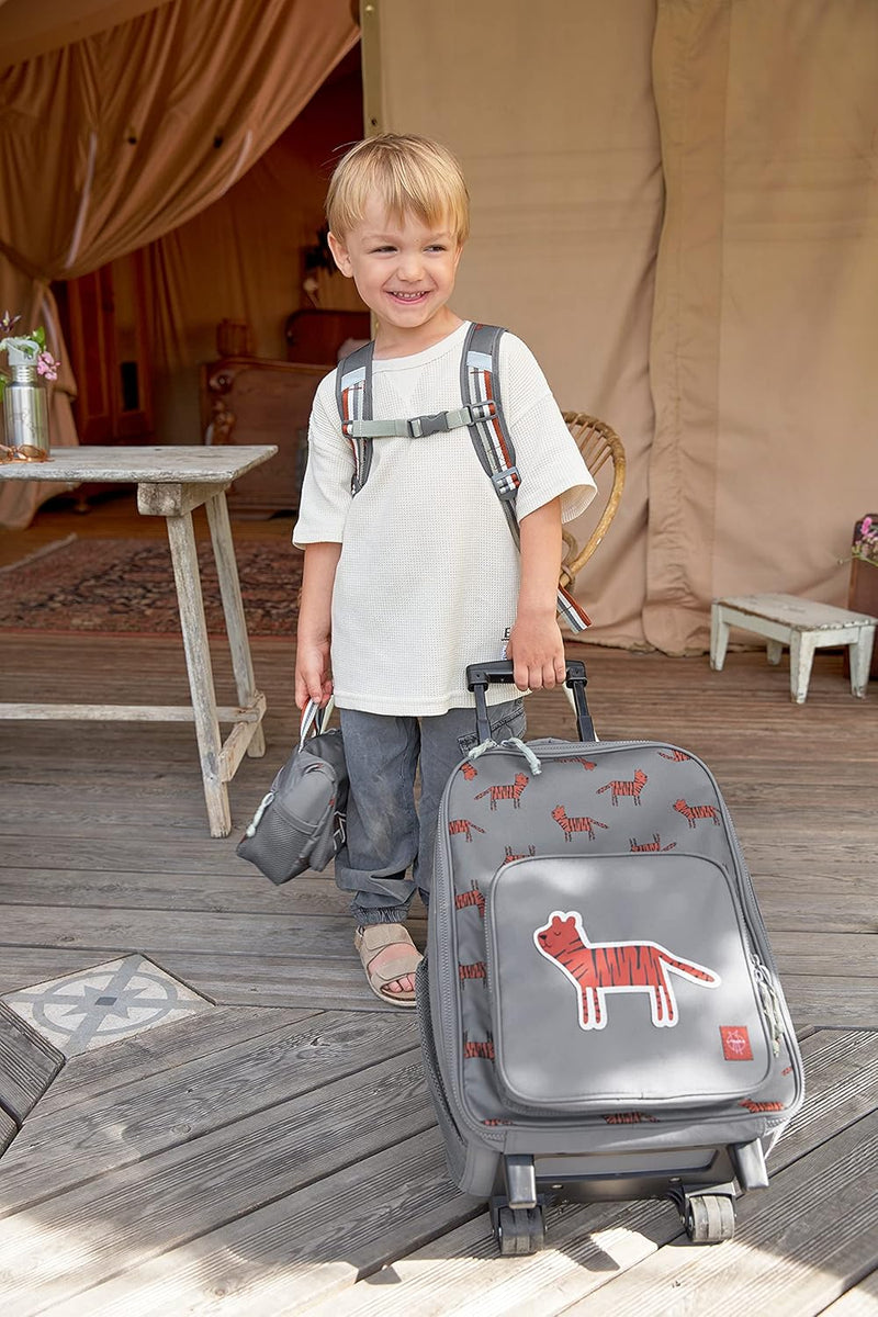 LÄSSIG Kinderkoffer Trolley Reisekoffer mit Teleskopstange und Rollen für Kinder Handgepäck/Trolley