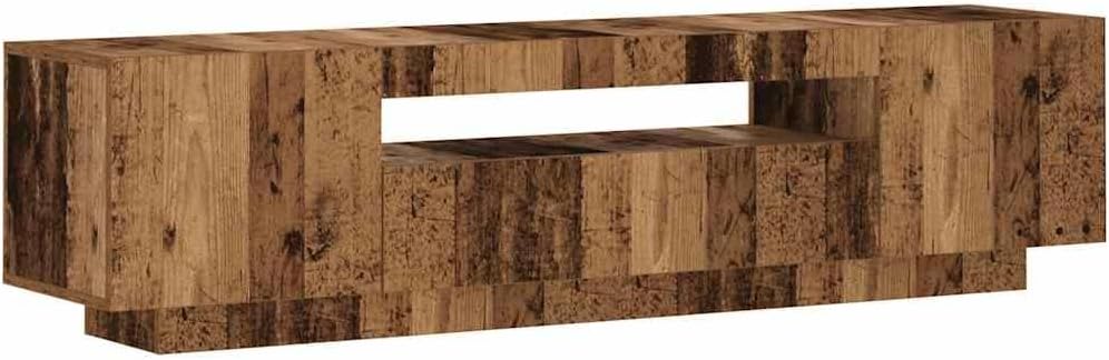 vidaXL TV-Schrank mit LED-Leuchten Altholz-Optik 160x35x40 cm, TV-Möbel, TV-Board, Fernsehtisch, TV-
