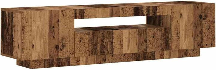 vidaXL TV-Schrank mit LED-Leuchten Altholz-Optik 160x35x40 cm, TV-Möbel, TV-Board, Fernsehtisch, TV-