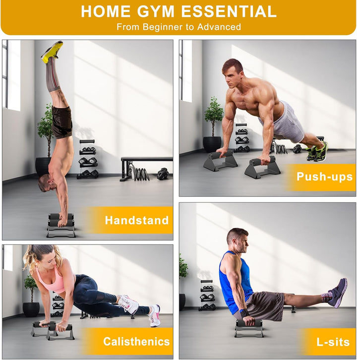 Kipika Liegestützstangen, Liegestütz-Ständer, ergonomische Holzgriffe, rutschfeste Gummiunterlage, P