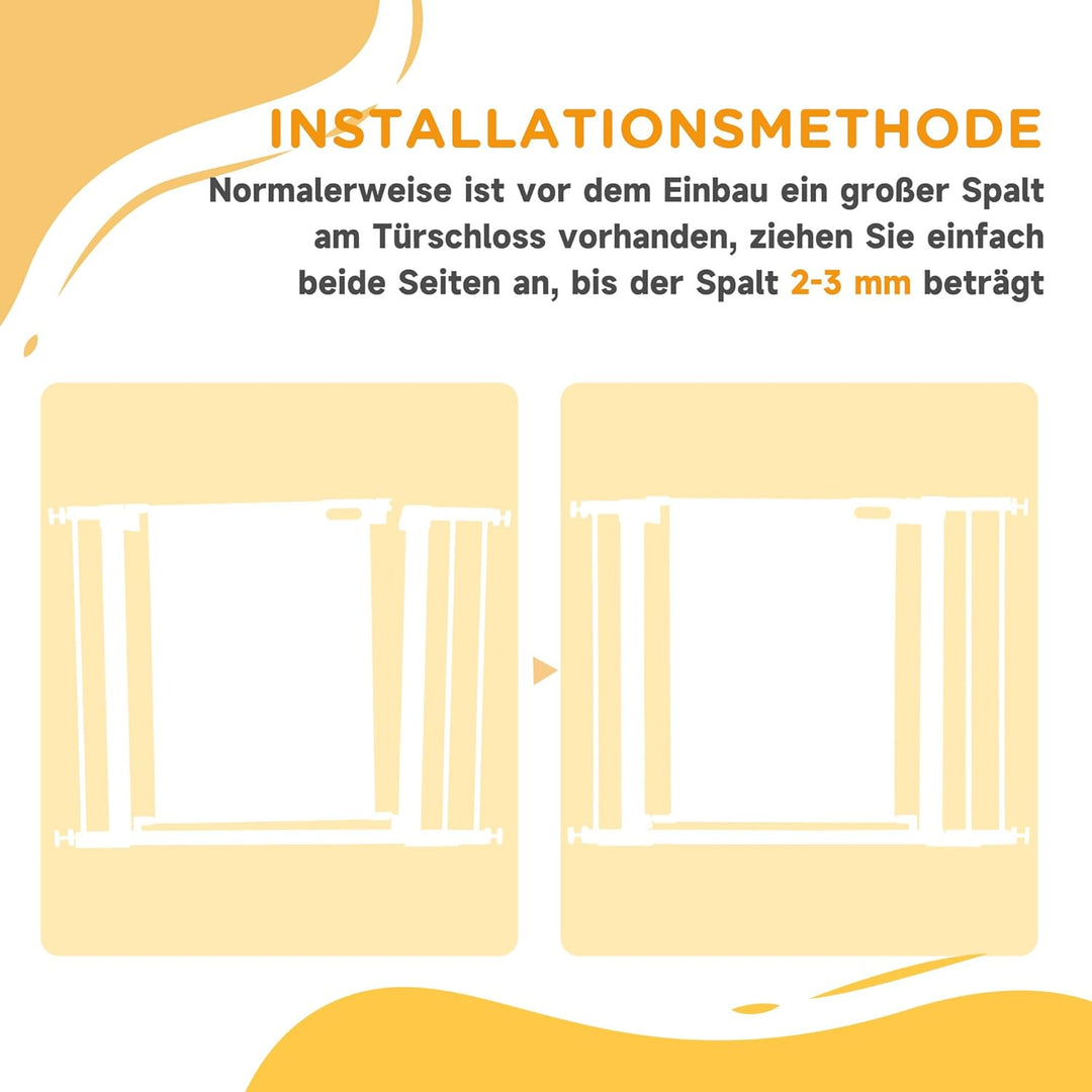 PawHut Hunde Türschutzgitter, Treppengitter, Hundegitter ohne Bohren, 75-103 cm Breite Absperrgitter