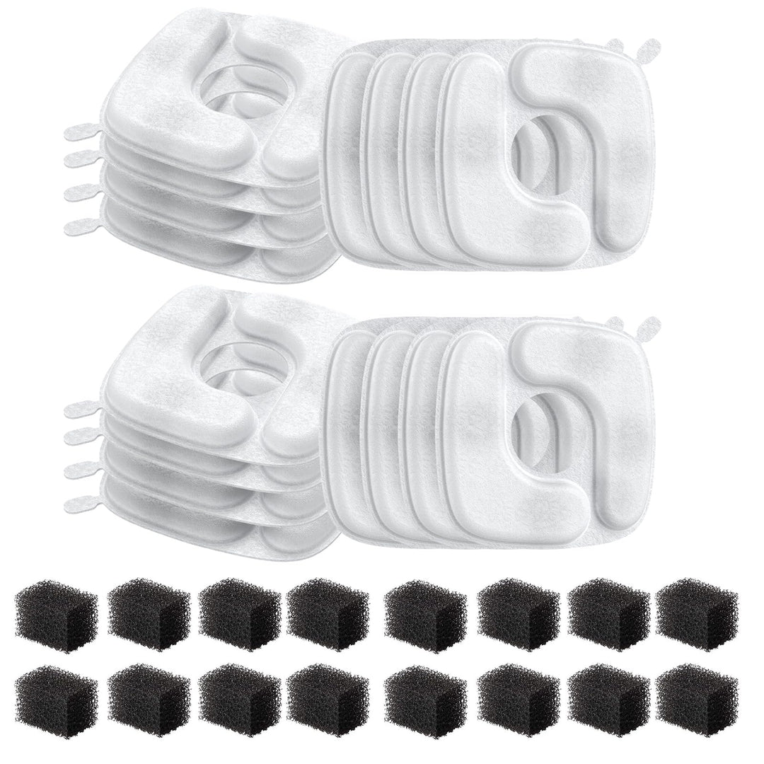 Veken Katzenbrunnenfilter, 16 Filter &amp; 16 Schwämme, für 3,2-L-Modelle 16 Filter + 16 Schwämme, 16 Fi