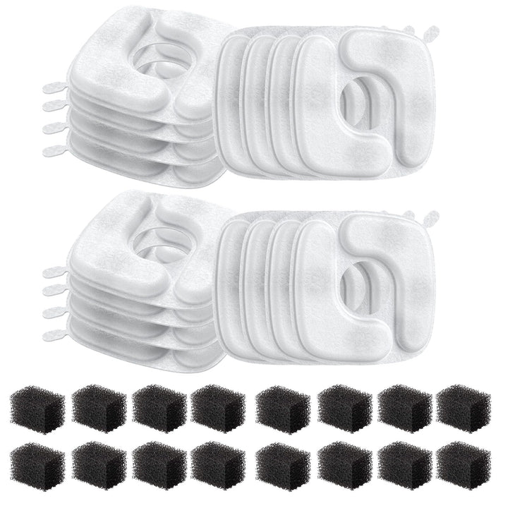 Veken Katzenbrunnenfilter, 16 Filter &amp; 16 Schwämme, für 3,2-L-Modelle 16 Filter + 16 Schwämme, 16 Fi