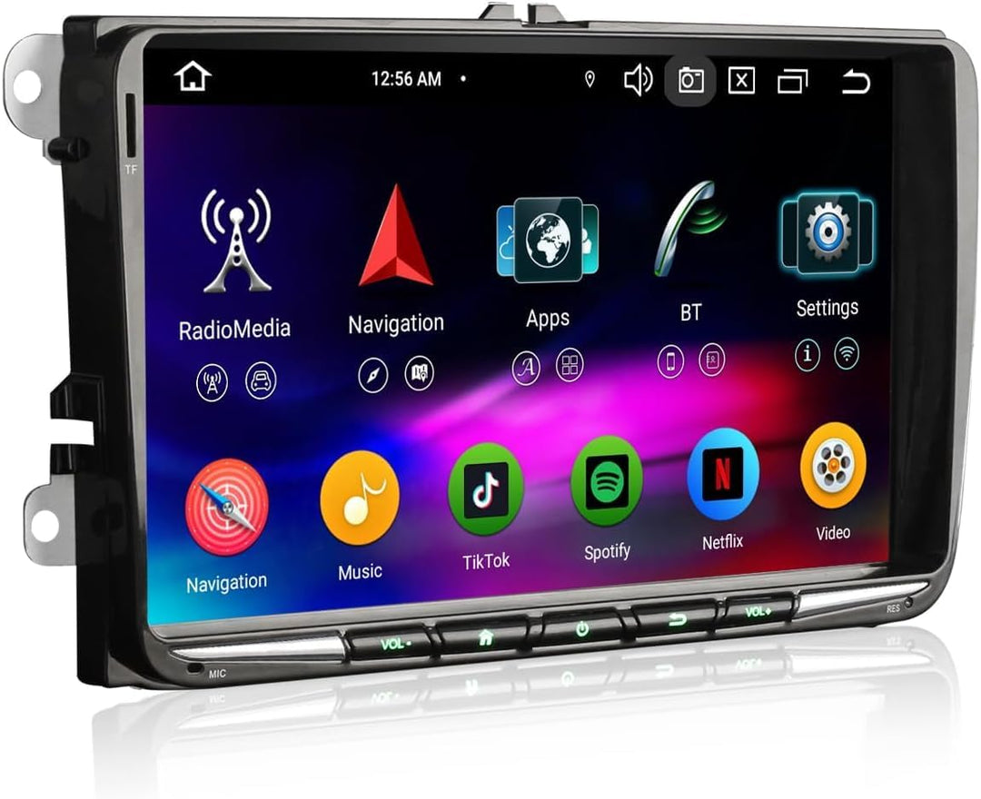 Erisin Android 14 9 Zoll 4GB RAM+64GB ROM 8-Kern Autoradio GPS Navi für VW Passat B6 Golf V VI Toura