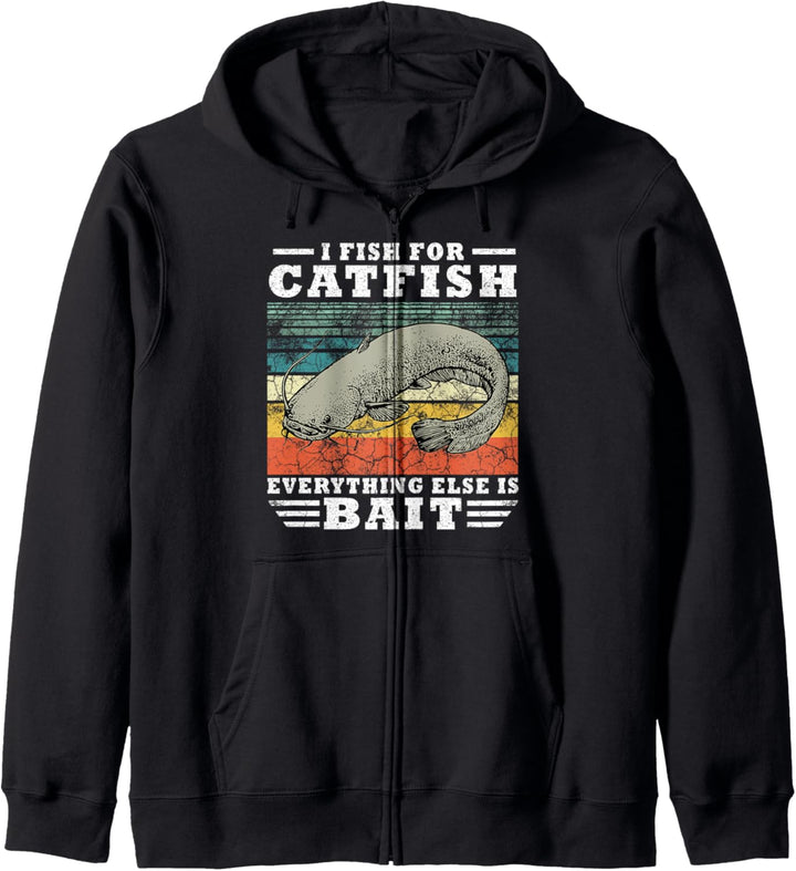 Catfish Angler Waller Angeln Geschenk Lustig Köderfisch Wels Kapuzenjacke