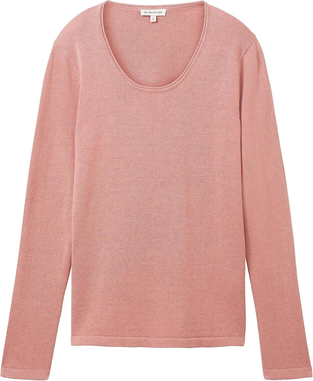 TOM TAILOR Damen Basic Pullover mit Rundhalsausschnitt XXL 24560-blush Rose Melange, XXL 24560-blush