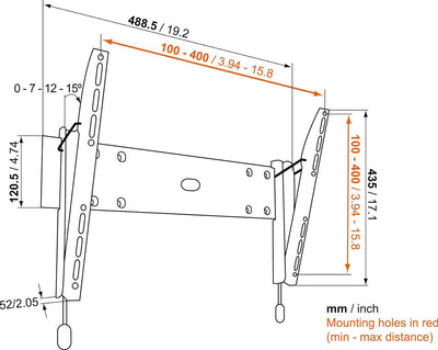 Physix PHW 200 M TV-Wandhalterung für 26-37 Zoll Fernseher, neigbar, schwarz 26 - 37" neigbar, 26 -