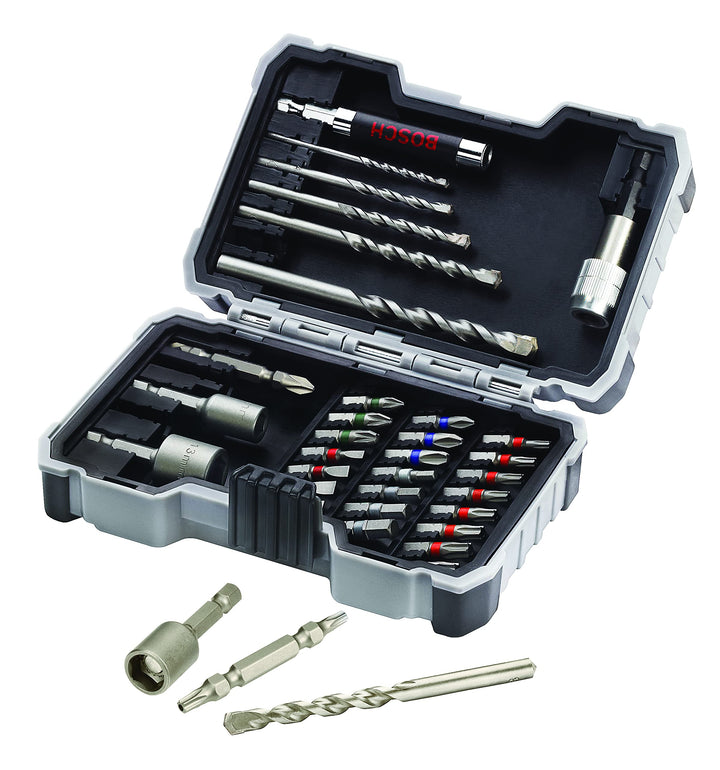 Bosch Professional 35tlg. CYL-3 Beton Bohrer und Bit Set Extra Hart (Kreuzschlitz-, Pozidriv-, Hex-,