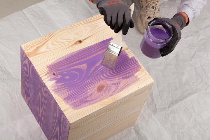 DECOKTIVO Pflanzenständer Holz, Vintage Holzdeko, Blumenständer, Blumenhocker, Holzblock, Dekosäule,