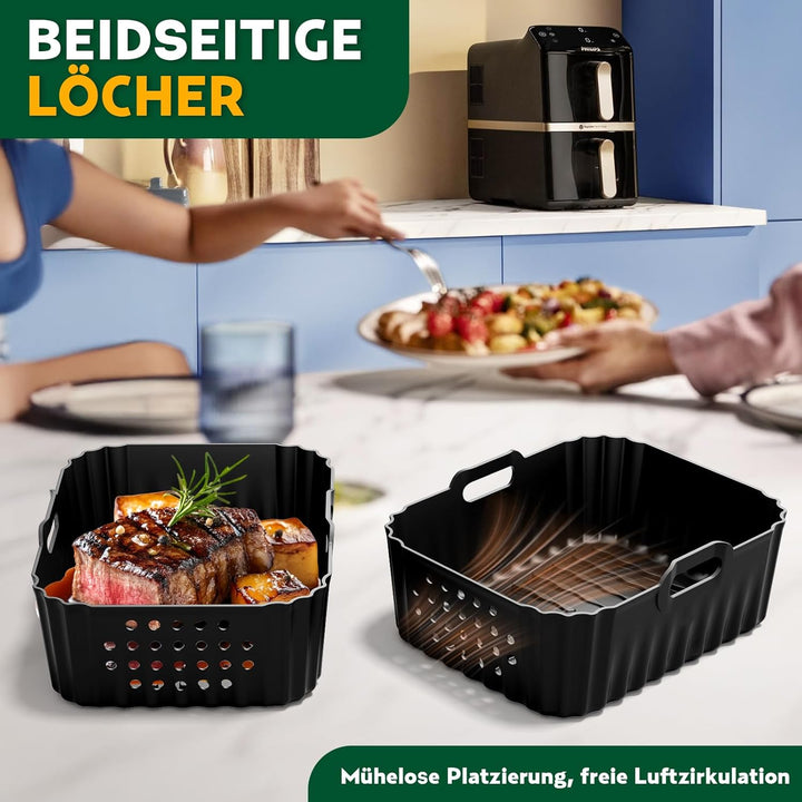 Heissluftfritteuse Zubehör, Airfryer Zubehör für Philips Airfryer 4000 Series Stacked Dual Basket 10