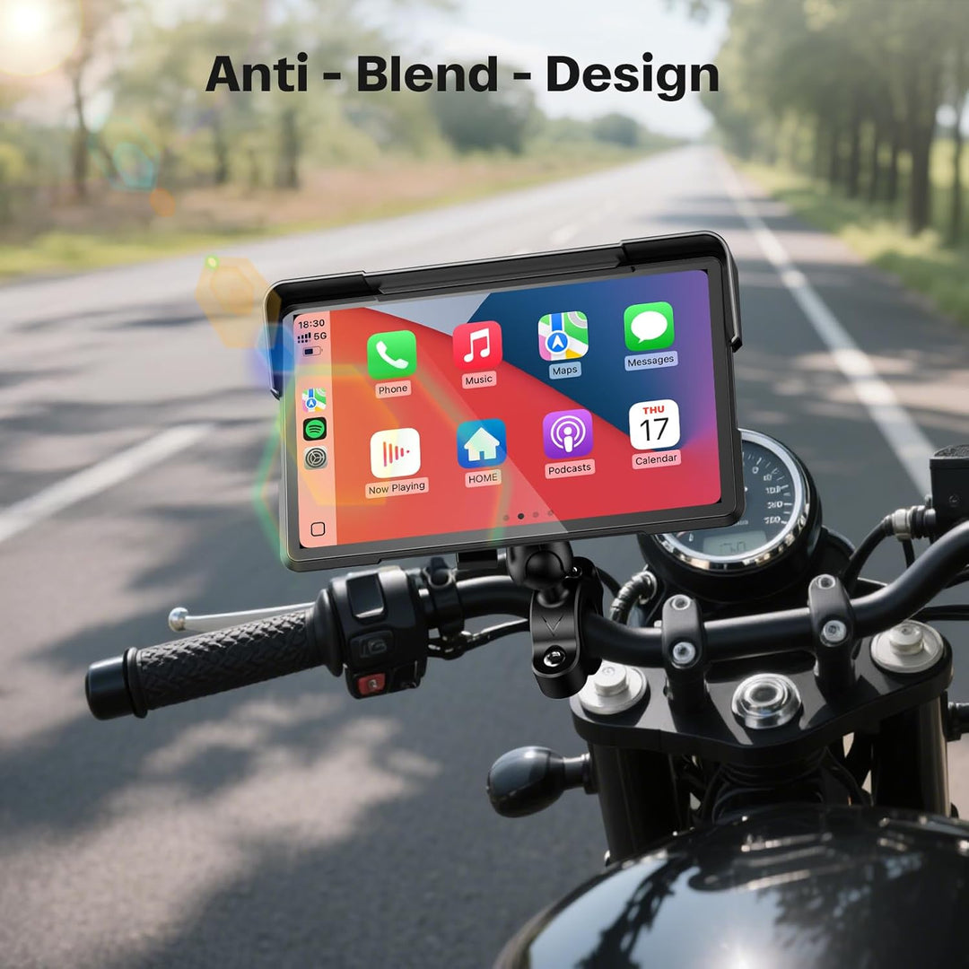 WonVon 7 Zoll Motorrad Carplay Display Motorrad Navigationsgeräte mit Motorrad Navi CarPlay & Androi