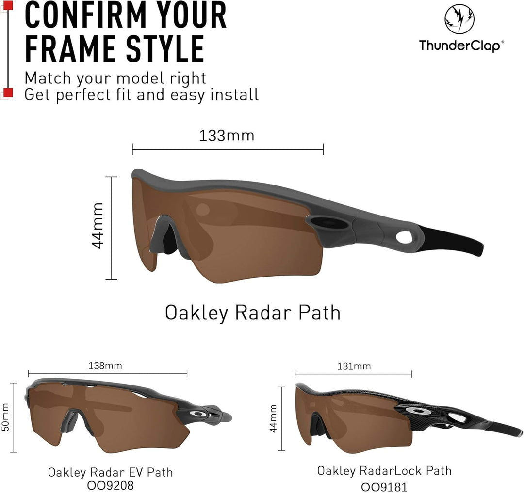 ThunderClap Polycarbonat Ersatzgläser für Oakley Radar Path Sonnenbrillen Braun-anti-beschlag, Braun