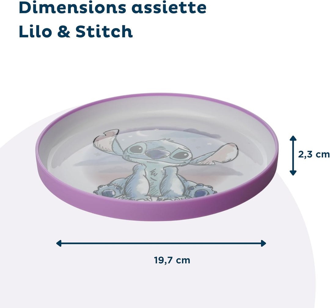Disney Baby Lilo & Stitch – Komplett-Set Lilo und Stitch – rutschfestes Geschirr – mikrowellengeeign
