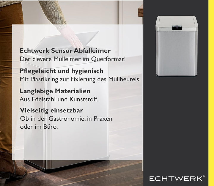 Echtwerk Sensor-Abfalleimer, Mülleimer Sensor, Touchless Abfalleimer, elektrischer Müllbehälter, Inf