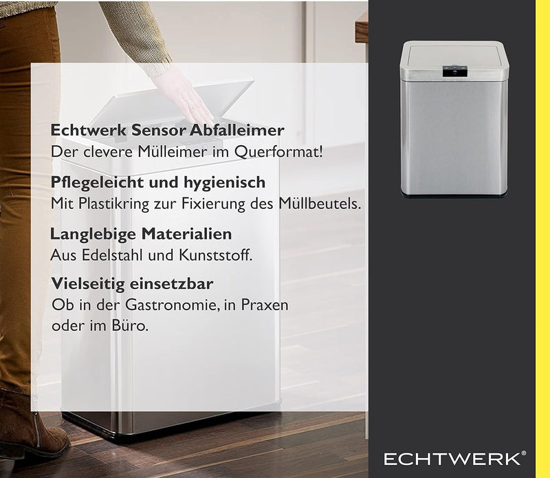 Echtwerk Sensor-Abfalleimer, Mülleimer Sensor, Touchless Abfalleimer, elektrischer Müllbehälter, Inf