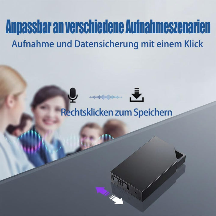 Diktiergerät Mini 64 GB Speicher, Diktiergerät und Sprachaktivierung, Voice Recorder Wiederaufladbar