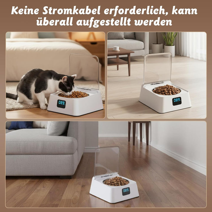 Futterautomat Katze nassfutter mit 350 ml Katzennapf,Nassfutterautomat für Katzen und Hunde Kleine,A