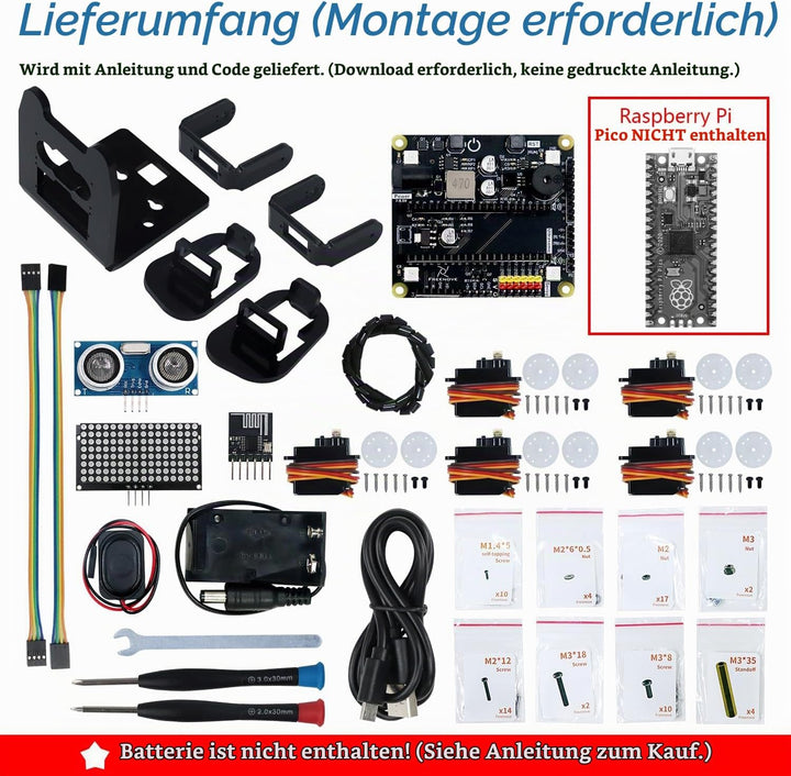 Freenove Bipedal Robot Kit for Raspberry Pi Pico (Not Included) (Compatible with Arduino IDE), LED M
