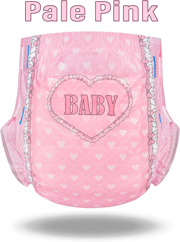 LittleForBig Erwachsenen Gedruckten Windeln 10 Stück - Blushing Baby Hellrosa(Medium 71-96 CM) Hellr