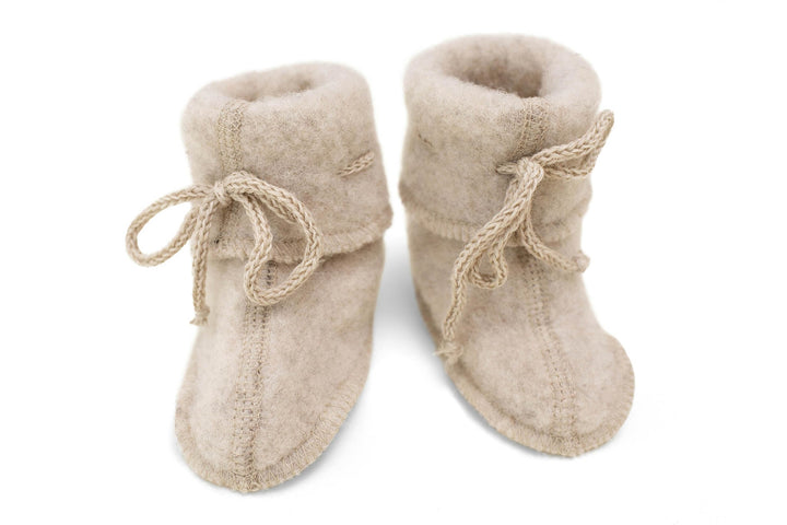 Engel Natur Baby Schühchen mit Bändel aus Wollfleece 0-3 Monate Sand Melange, 0-3 Monate Sand Melang