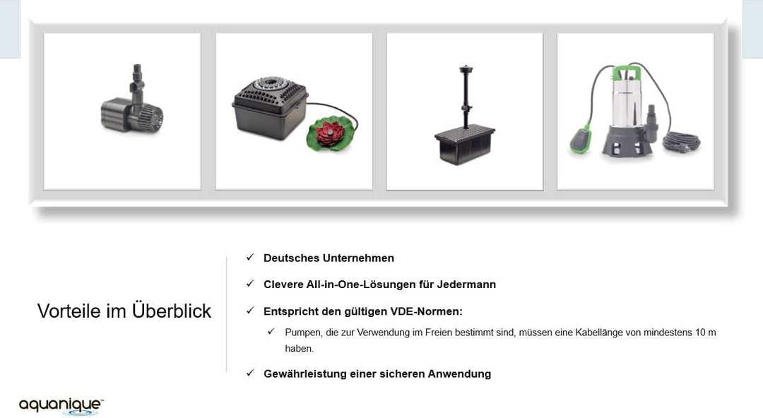 AQUANIQUE Tauchpumpe DWP 19000 (bis 19.000 l/h Fördermenge, max. 25 mm Konrgrösse, 750 W, 9 m Hmax)