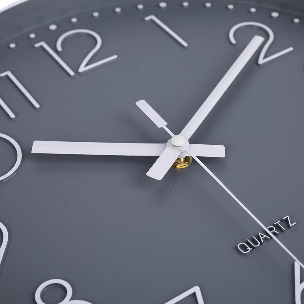 jomparis Kleine Wanduhr, 20,3 cm, grau, geräuschlos, nicht tickend, für Schlafzimmer, Badezimmer, Kü