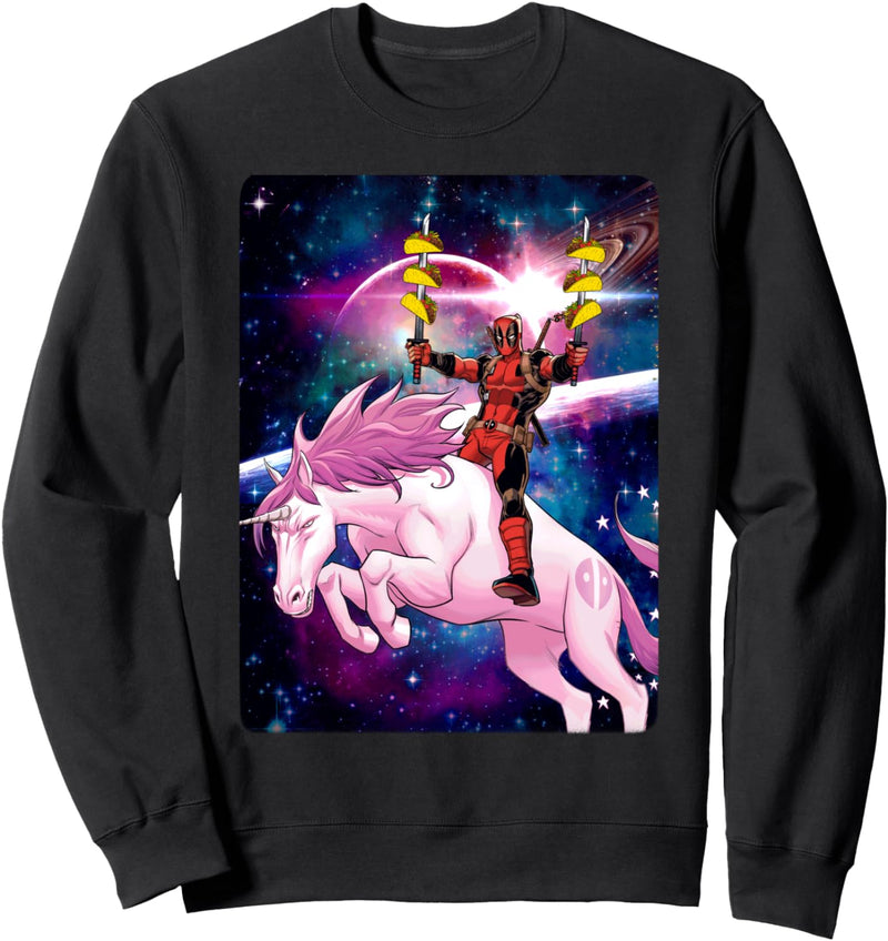 Marvel Deadpool Space Unicorn Tacos Sweatshirt