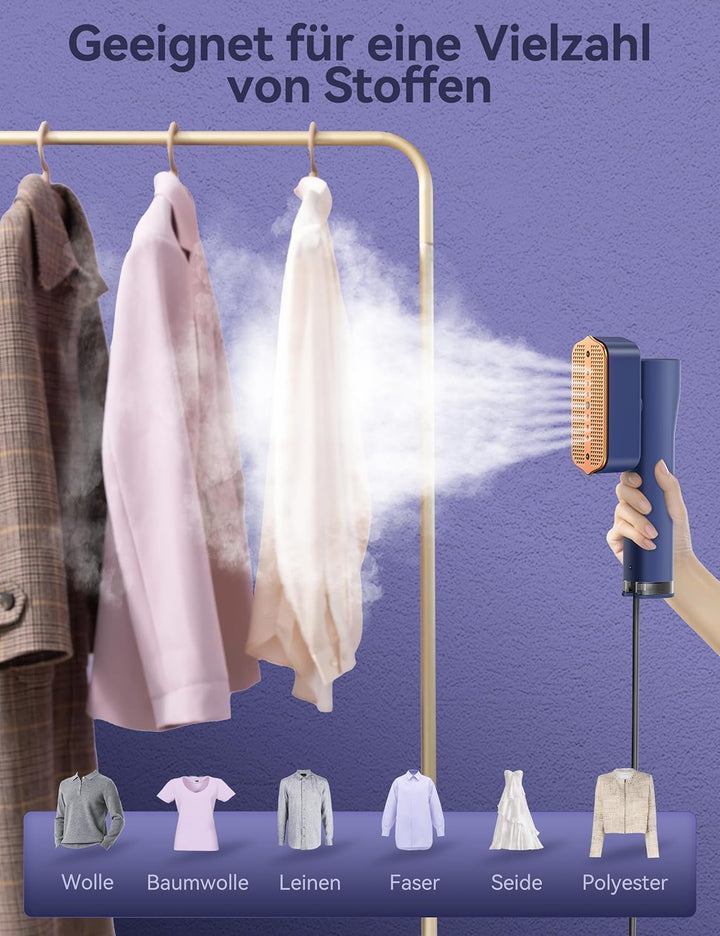 Sundu Steamer Reise Dampfglätter, Dampfbügeleisen für Kleidung, 2-in-1 Reisebügeleisen Steam iron, 1