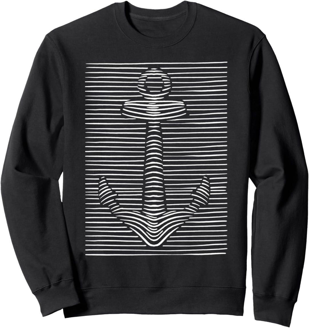 Nautischer Anker mit optischer Täuschung Sweatshirt