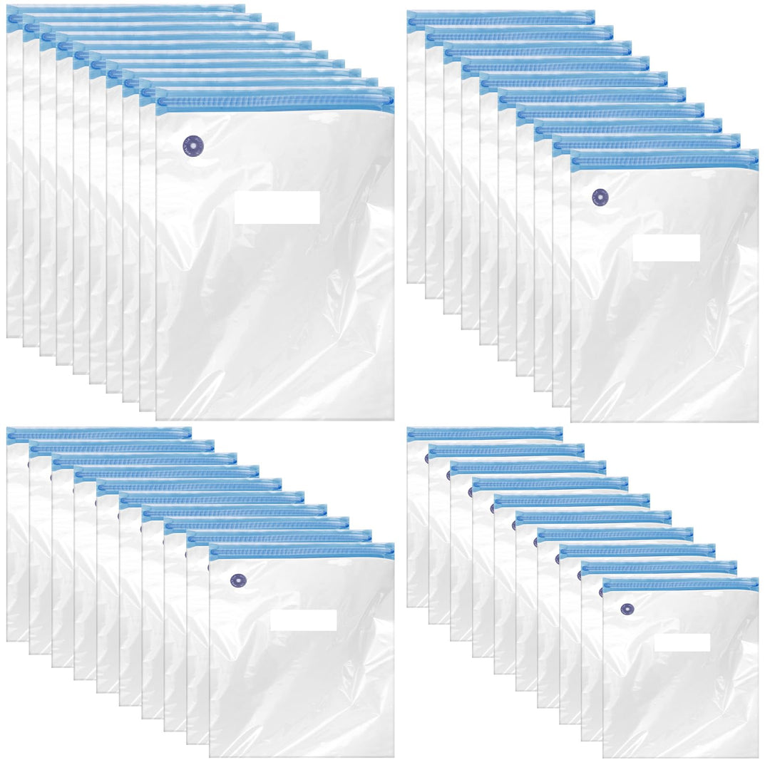 40 Vakuumbeutel Lebensmittel, Wiederverwendbare Vacuum Bags mit Ventil Reissverschluss, Bpa Frei für