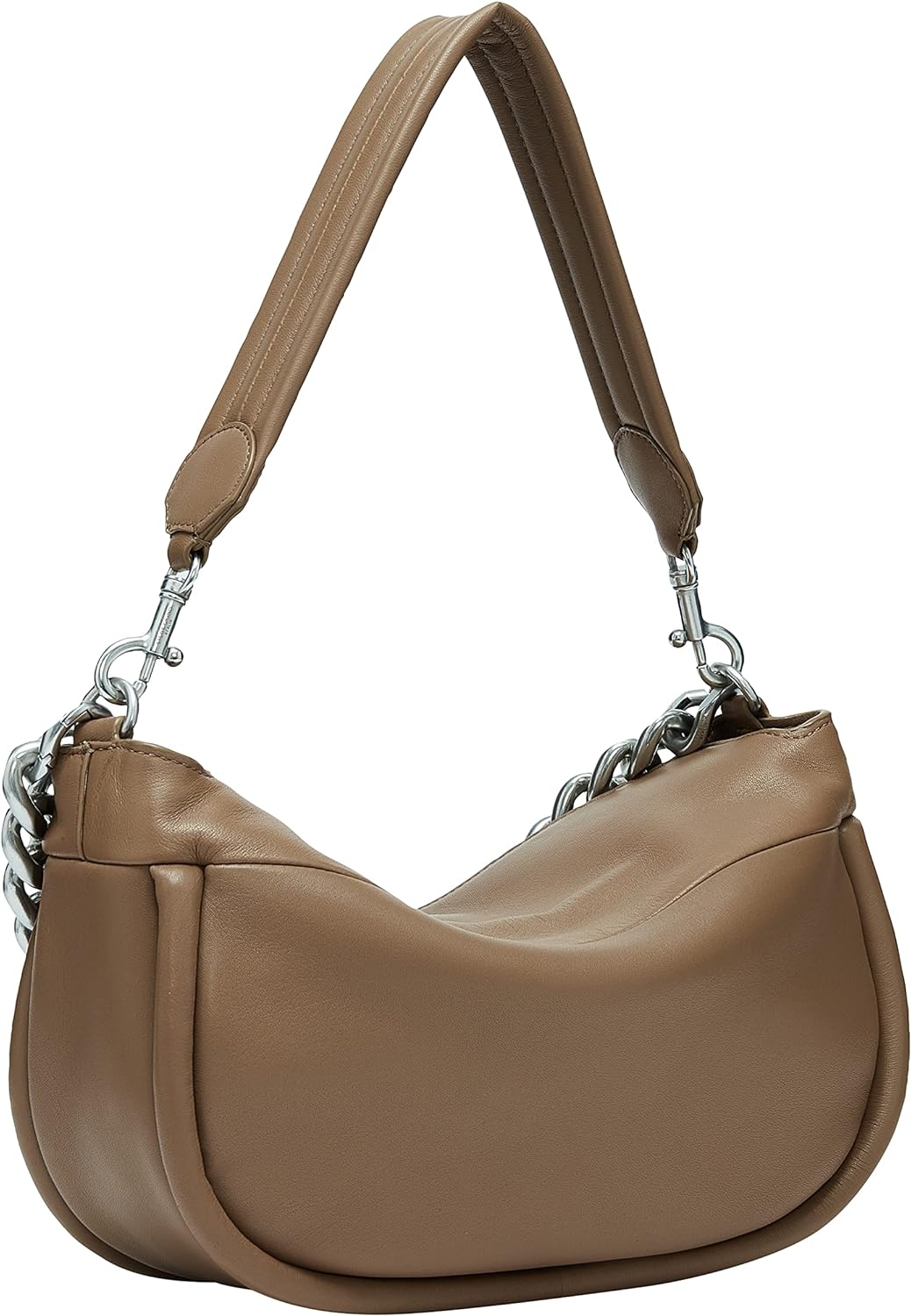 Liebeskind Berlin Fab 3 CHAIN Hobo Schultertasche, Medium (HxBxT 23cm x 29.5cm x 9cm), Praline