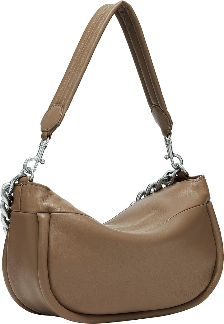 Liebeskind Berlin Fab 3 CHAIN Hobo Schultertasche, Medium (HxBxT 23cm x 29.5cm x 9cm), Praline