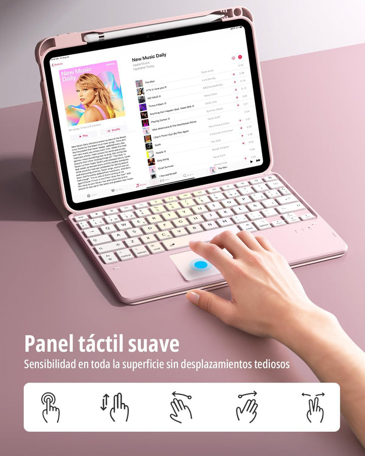 CACOE Hülle Tastatur Kompatibel mit iPad 10 Generation 10.9 Zoll 2022 A2757/A2777 mit Touchpad, 7-Fa